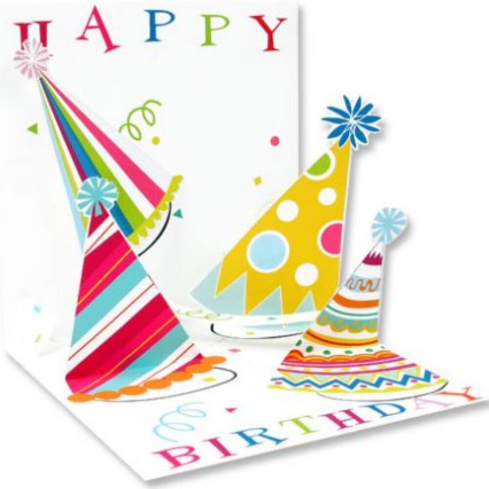 Festive Hats Pop-Up Treasures Greeting Cards